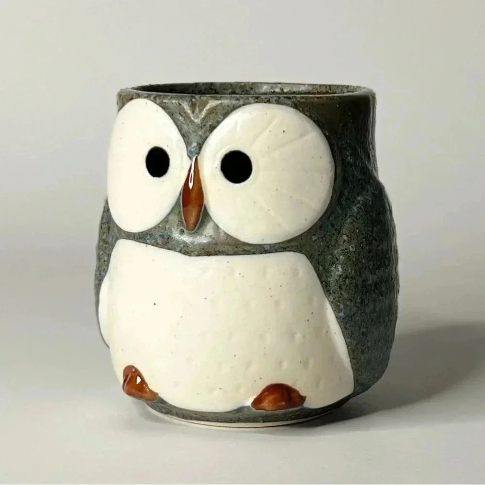 Kotobuki Made in Japan Blue Owl Mug Tea Coffee Cup 3.25”